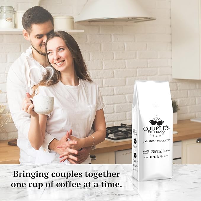 Couple?™s Coffee Ground Coffee | Gives Back to Military Families | Jamaican Me Crazy | Vanilla, Caramel, and Rum Flavored Coffee | Made with 100% Arabica Beans | 12oz bag brews about 34 cups