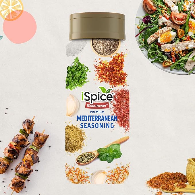 iSpice - MEDITERRANEAN SEASONING World Flavor Super Spice Blend | All Natural | Ready to use as is | No preparation is necessary