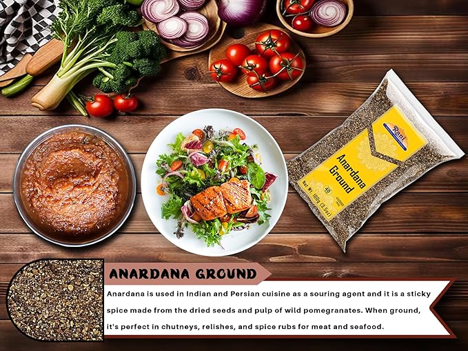 Rani Anardana (Pomegranate) Ground, Indian Spice 3.5oz (100g) ~ All Natural | No Color | Gluten Friendly | Vegan | NON-GMO | Kosher | No Salt or fillers | Indian Origin