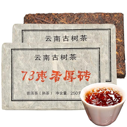 XIXICHA Pu-erh Tea Brick 2016Yr Aged Fermented Black Tea Ripe Pu er Yunnan Menghai Palace Puer Chinese Tea 500g(250g*2) ???????’뙳 ??„젚 ?…묈??먩돈若ュë»?????"<div>