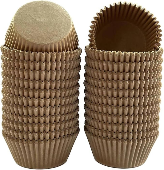 600 Count Natural Cupcake Liners Standard Size Baking Cups Food-Grade Greaseproof Paper Muffin Liners, No Smell Cupcake Wrappers for Wedding Birthday
