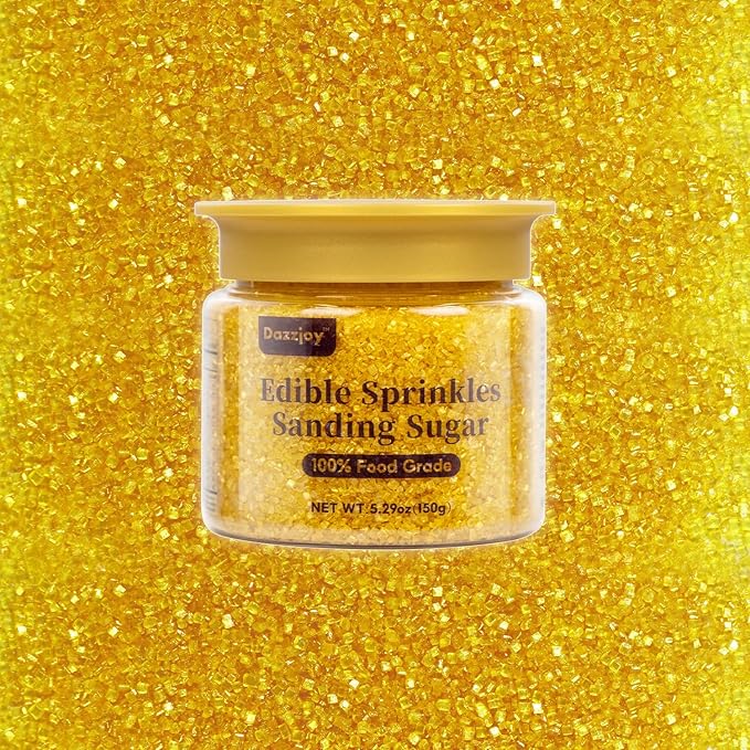 Edible Gold Sprinkles, Sanding Sugar, 150g, Gold Sprinkles for Cupcake Decorating, Cookies Cake Toppers & Cupcake Decoration, Ice Cream, Wedding Party Valentines Halloween Christmas Supplies