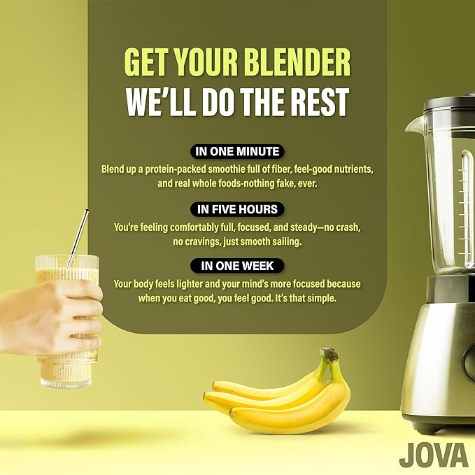 JOVA Pistachio Smoothie Mix | Healthy Snack with Whole Foods: Oats, Cacao, Cashews, Collagen & Chia Seed | Ready in 1 Minute (22g Protein, 10g Fiber, 4g Sugar), 3-Pack