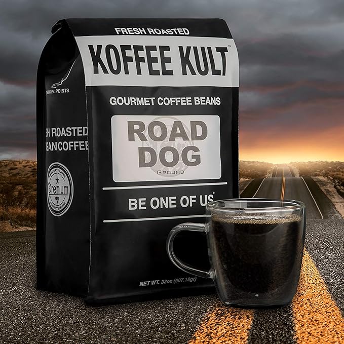 Koffee Kult Road Dog Dark Roast Coffee Beans (whole bean, 12oz)