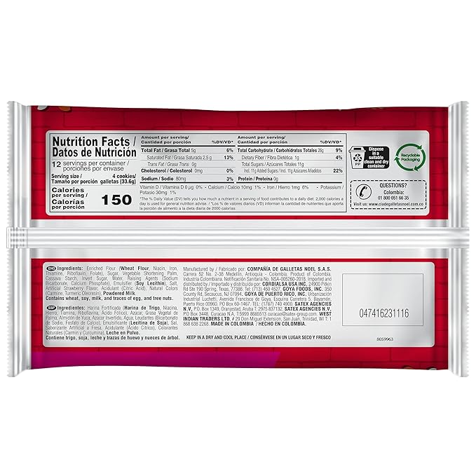 FESTIVAL Strawberry Cookies, Cream Strawberry Sandwich Cookies, Natural Dyes & Low Sodium, High Cream Content, 14.6 Oz (Pack of 3)