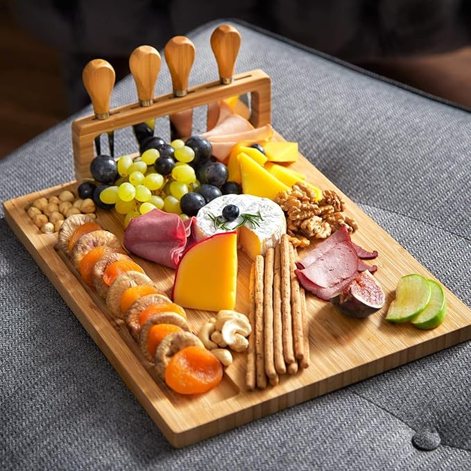 RoyalHouse Personalized Charcuterie Board, Custom Bamboo Engraved Cheese Board, Customized Gifts, Bridal Shower Gifts, Perfect for Personalized Wedding and Christmas Gift