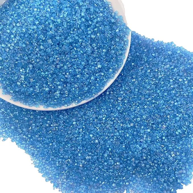 Sentovac Blue Sanding Sugar for Baking Edible Sparkling Sugar Sprinkles Coarse Sugar Crystals for Baking Topping Cake Cookie Cupcake Topper Ice Cream Decoration Supplies 3.2 OZ