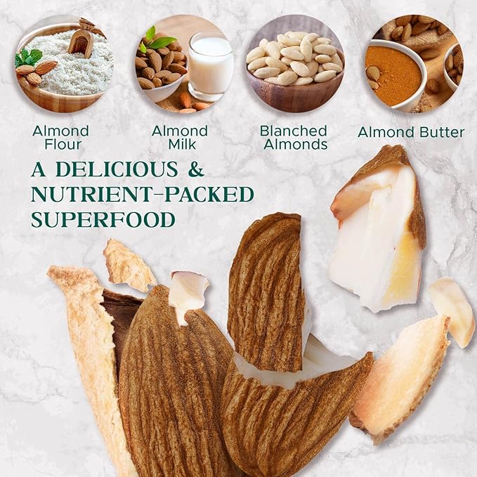 Dry Roasted Almonds Unsalted 48 oz (3 lbs) Batch Tested Gluten & Peanut Free | No Oil | Whole | No PPO | Non-GMO | No Herbicide | Healthy Protein Boost | Premium Quality | Try the difference