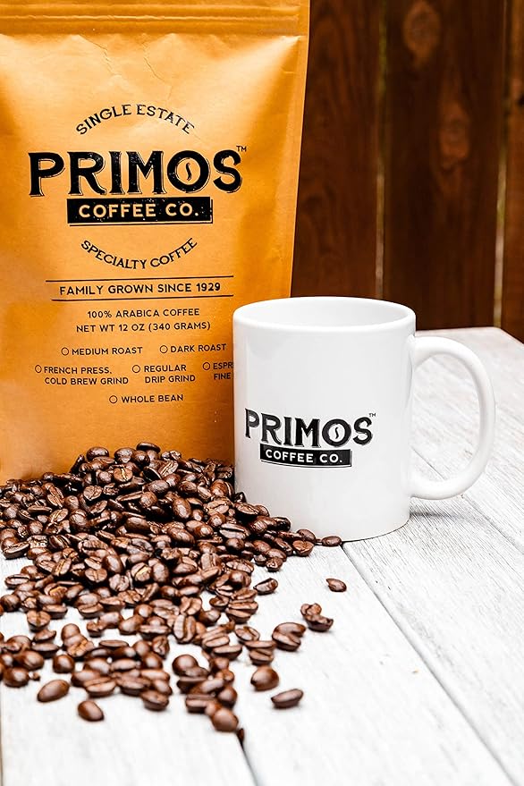 Single Origin Specialty Coffee, Whole Bean, Medium Roast, Direct Trade, Primos Coffee Co, 2 Bags