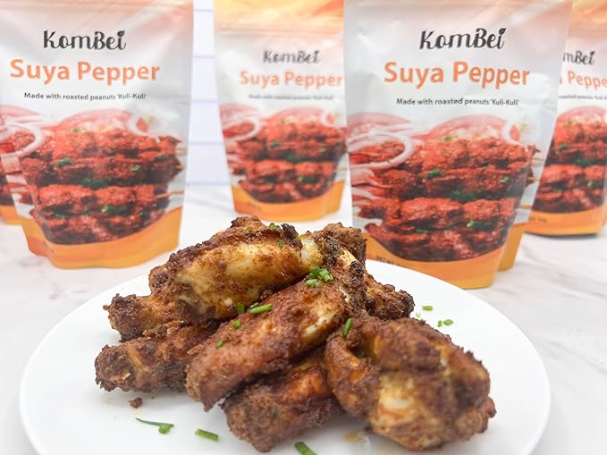 Kombei Suya Seasoning - 7oz (Suya Pepper, Suya Spice, Yaji, Premium African Seasoning for Grilling and Cooking)