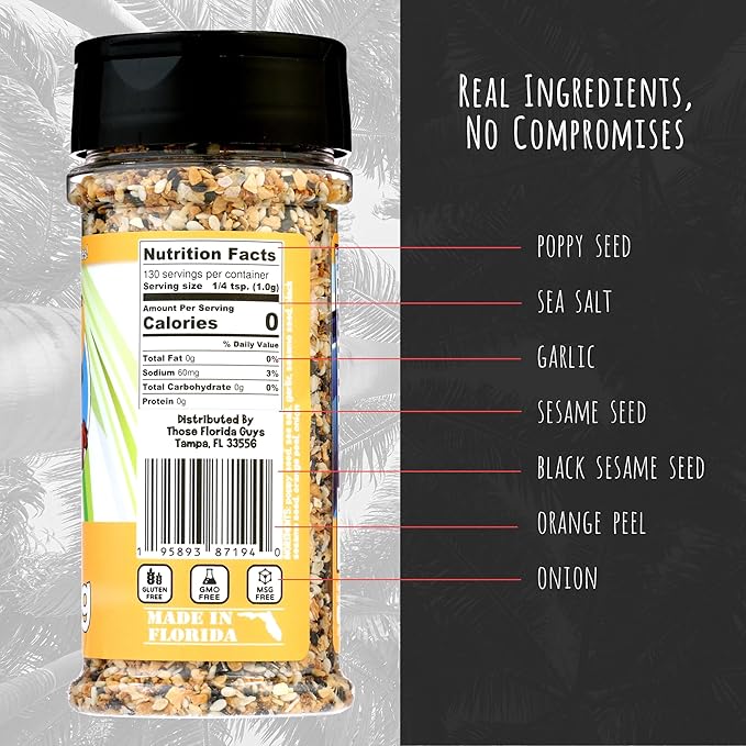 Errthang Seasoning - Savory & Smoky Florida Blend With Aromatics, Seeds, & Orange Peel, 130g - Perfect Food Seasonings and Spices for Pork, Fish, Veggies, Bread & More