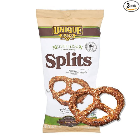 Unique Snacks Multi-Grain Splits, Delicious, Vegan, Homestyle Baked, Certified OU Kosher and Non-GMO, 11 Ounce Bag (Pack of 3)