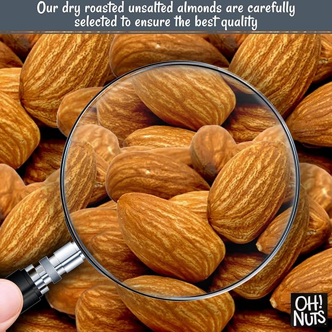 Oh! Nuts Almonds - Roasted Unsalted - 2 lb - Packed in New York Zip-Seal Bag for Exceptional Freshness