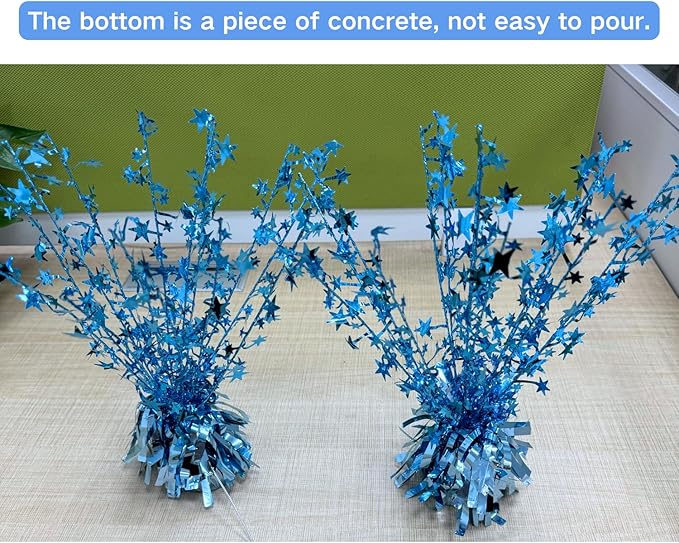 ALISSAR 2-Pack Glitter Light Blue Star Centerpieces-Table Decorations for Home Decor Birthday Wedding Anniversary Decor (Light Blue)