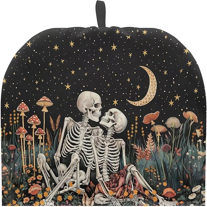 Skull Flower Teapot Cozy Keeping Warm Tea Pot Cover for Breakfast Warmer, Extra Thick Tea Cup Warmer Cozy for Women Gifts