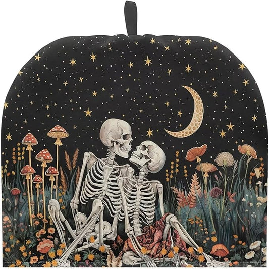 Skull Flower Teapot Cozy Keeping Warm Tea Pot Cover for Breakfast Warmer, Extra Thick Tea Cup Warmer Cozy for Women Gifts