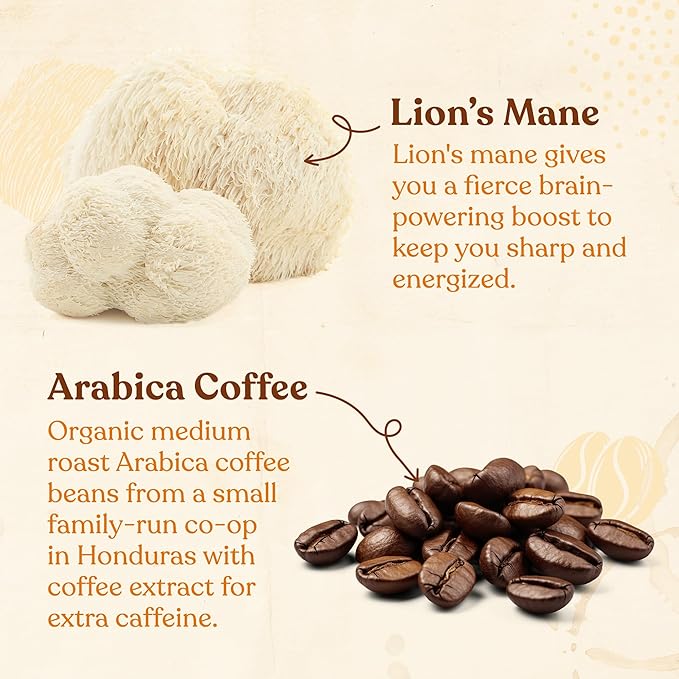 Four Sigmatic Focus Coffee Pods Compatible with Nespresso Original | Organic Medium Roast Espresso with Added Focus | Mushroom Coffee Enhanced with Lion's Mane | Medium Roast 10ct