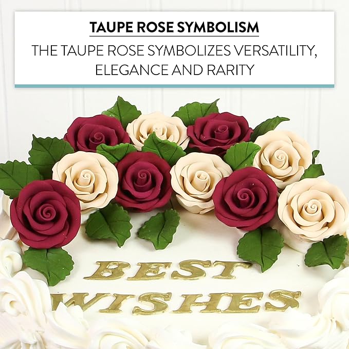 Global Sugar Art Premium Edible Roses, Ivory, Unwired, Medium 1.5 inches, 12 Count by Chef Alan Tetreault