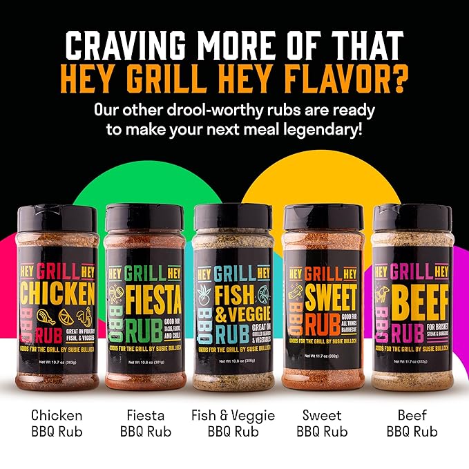 Hey Grill Hey | Rib Rub | BBQ Rub | Rib Seasoning | Beef & Pork Seasoning | BBQ Chicken and More | NBBQA Award Winning Barbeque Blend | 10.4oz