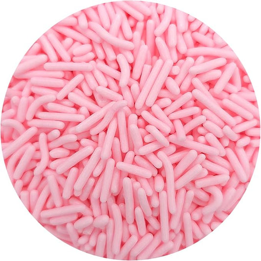 NCS Light Pink Edible Jimmies Sprinkles, 8 ounces