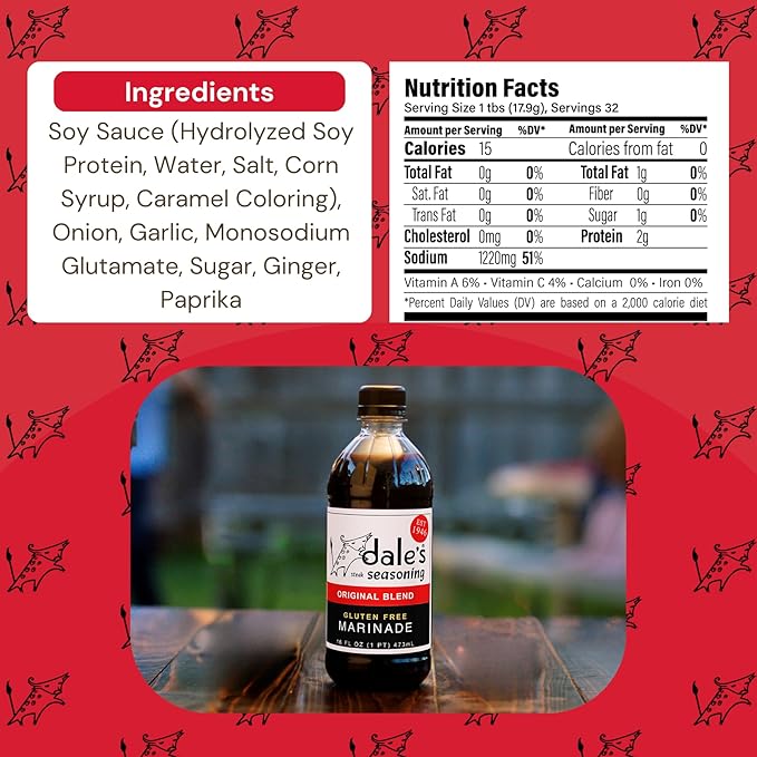 Original Steak Seasoning By Dale's, Gluten-free I No Cholesterol | Delicious on Meats, Fish, Poultry | (3) 16 oz Bottle | No Long Marinating, Savory Blend of Exotic Spices!