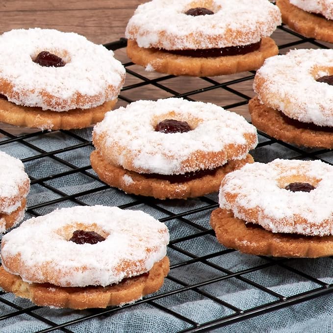 Linzer Tart Cookies | 10 Individually Wrapped Shortbread Cookies | Fresh & Delicious Italian Cookies | Linzer Tortes | Jelly Filled Cookies | Gourmet Cookies | 9 oz Stern?셲 Bakery
