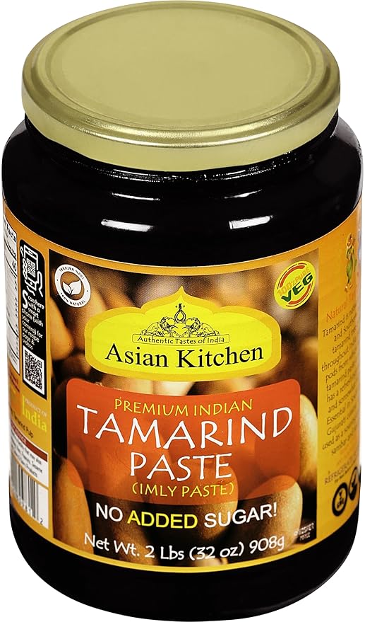 Asian Kitchen Tamarind Paste Puree (Imli) 32oz (908g) 2lbs Glass Jar, Gluten Free, No added sugar ~ All Natural | Vegan | NON-GMO | No Colors | Indian Origin