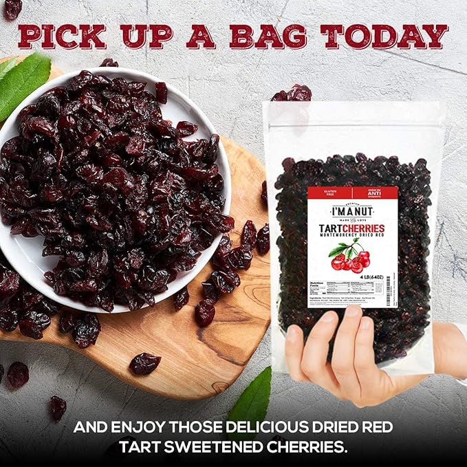 Dried Cherries 1 LB (16oz) Resealable Bag, Tart (Sour) Montmorency Variety - /sweetened