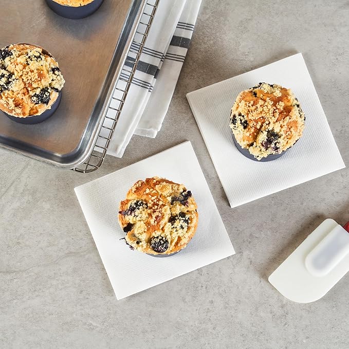 Panificio 6 Ounce Cupcake Wrappers, 200 Scalloped Baking Cups - Oven-Ready, Greaseproof, Midnight Blue Paper Cupcake Liners, Disposable, For Birthdays, Baby Showers, Or Weddings - Restaurantware