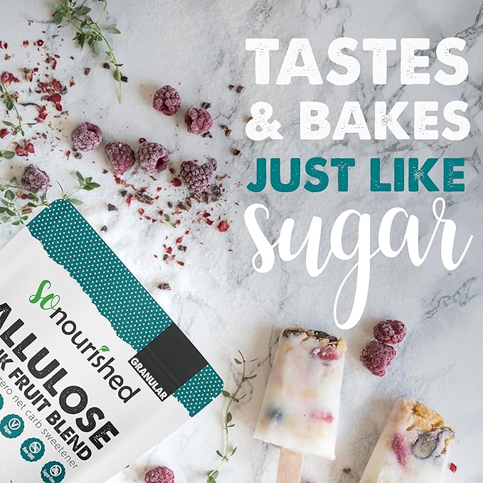 So Nourished Monk Fruit Sweetener with Allulose Granular - 1:1 Sugar Substitute, Keto - 0 Calorie, 0 Net Carb, Non-GMO (2.5 lb / 40 oz)