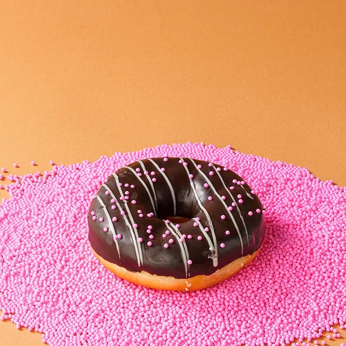 Pink Nonpareils Sprinkles, Sujoygar 4oz Edible Cake Sprinkles for Ice Cream Toppings Cupcake Chocolate Decoration, Wedding Party Cookies Baking Dessert Food Supplies