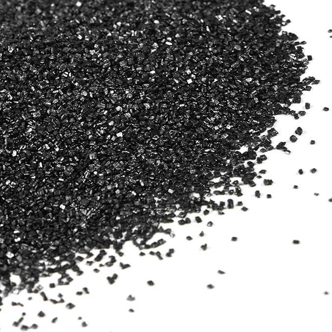Edible Black Sprinkles, Sanding Sugar Crystals, 150g, Black Sugar Sprinkles for Cake Decorating, Cookie, Cupcake Toppers Decoration, Wedding Halloween Christmas Supplies