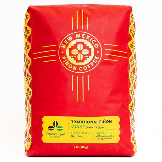 New Mexico Pi챰on Coffee Naturally Flavored Coffee (Traditional Pi챰on Ground Decaf, 2 pound)