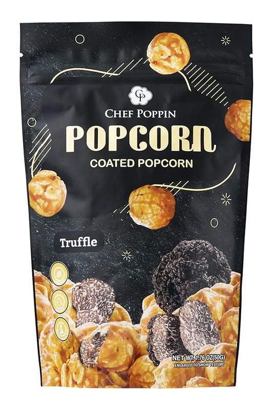 CHEF POPPIN Asian-Style Gourmet Flavored Popcorn, Non-GMO Corn, All Natural, Truffle, 50g, 1.76 oz