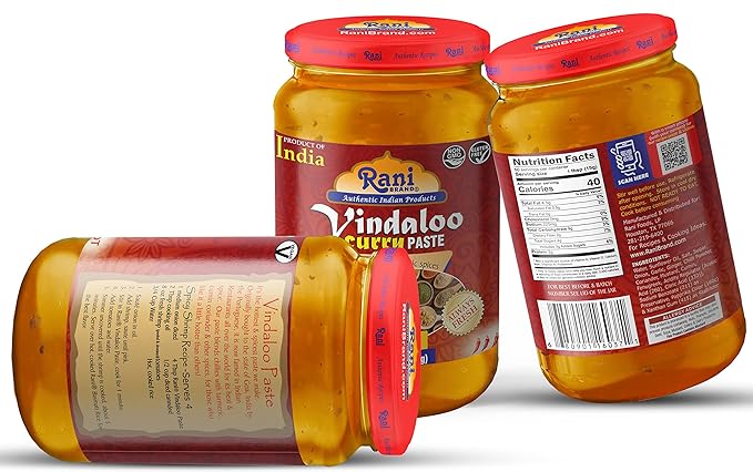 Rani Vindaloo Curry Cooking Spice Paste, Hot! 26.5oz (750g) Glass Jar ~ No Colors | All Natural | NON-GMO | Vegan | Gluten Free | Indian Origin