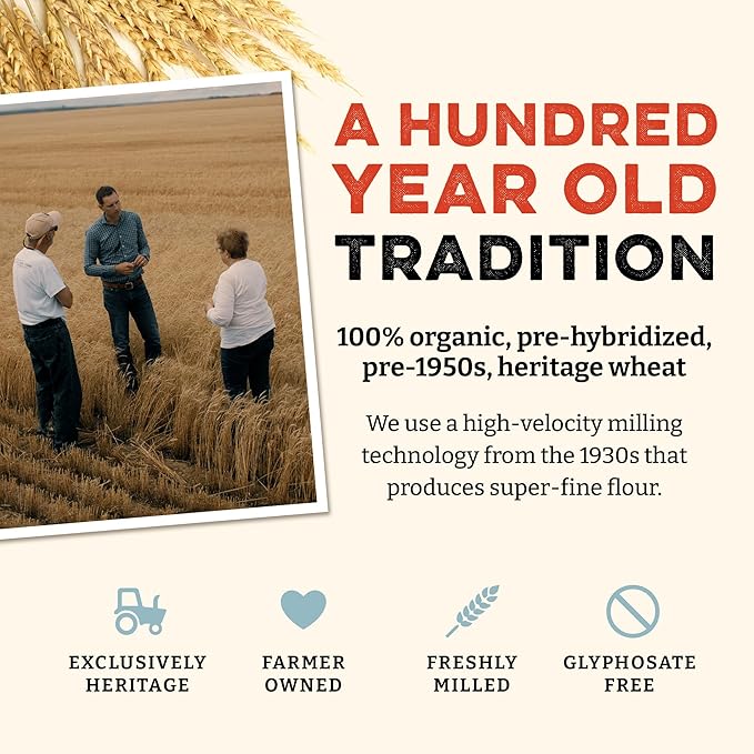 Sunrise Flour Mill USDA Organic 7-Grain Heritage Pancake Mix- 2 lbs | Enjoy Fluffy & Tasty Waffles | Easier to Digest with Less Bloating | Zero Additives