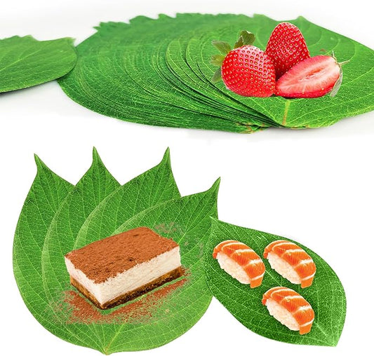 60 Pcs Decorative Spring Parchment Paper Leaves 12 Inch for Cheese & Charcuterie Boards, Holiday Tableware, Hawaiian Luau Party Serving Accessories