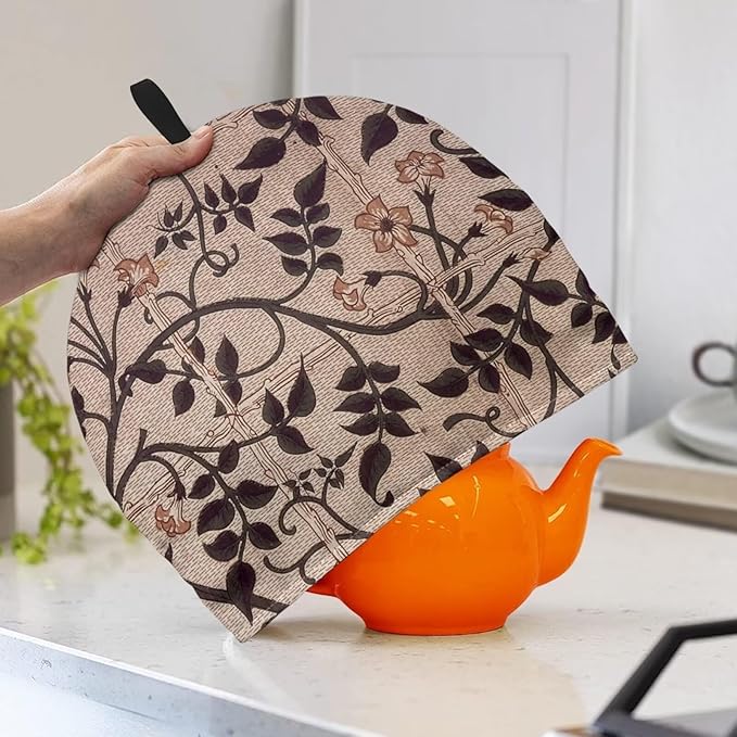 William Morris Pattern Tea Cozy For Teapot Customized Teapot Covers Kitchen Kettle Dust Cover Cozy For Teapot With Handle Dust Cover Can Hung And Folded Decorative Kitchen For Holiday 竊뉰rown竊?"<div>