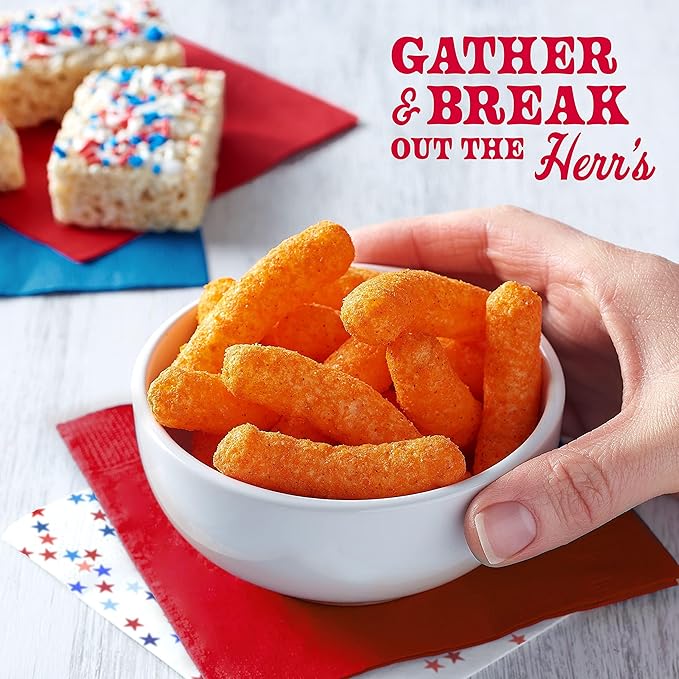 Herr's Snacks - Gluten-Free Spicy Snacks For Adults and Kids - Carolina Reaper Cheese Curls - 6 Ounce (Pack of 6)