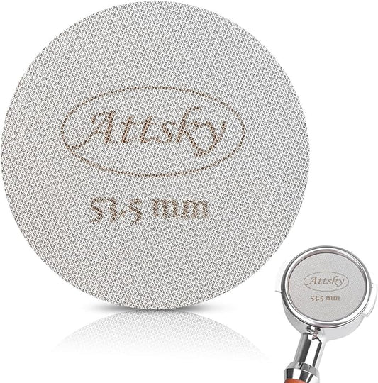 53.5mm Espresso Puck Screen, Espresso Filter for 54mm Portafilter Filter Basket, Reusable Espresso Screen with 1.7mm Thickness 150?œm 316 Stainless Steel