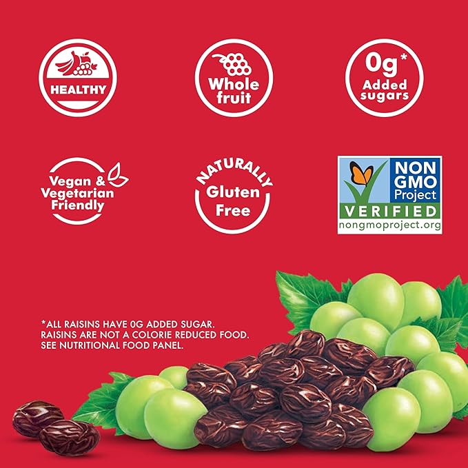 Sun-Maid California Sun-Dried Raisins - (12 Pack) 12 oz Sharing-Size Box - Dried Fruit Snack for Lunches, Snacks, and Natural Sweeteners