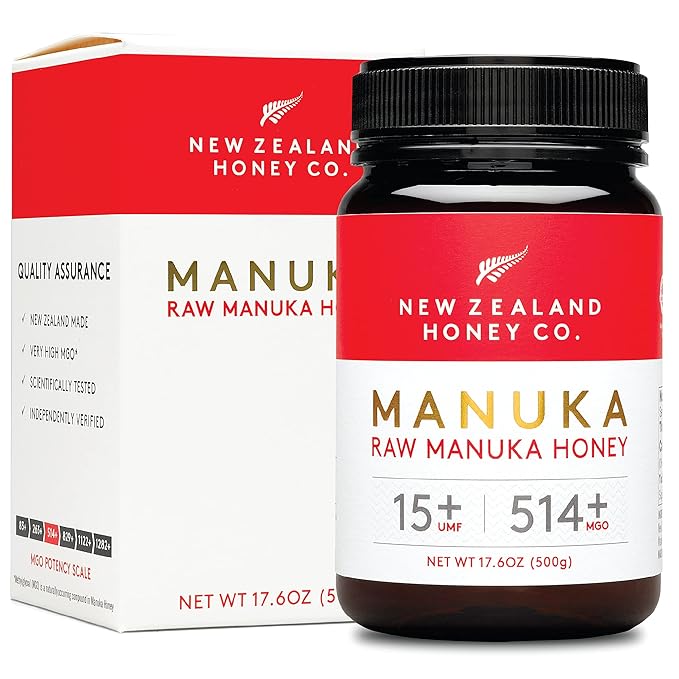 New Zealand Honey Co. Raw Manuka Honey UMF 15+ | MGO 514+, UMF Certified / 17.6oz