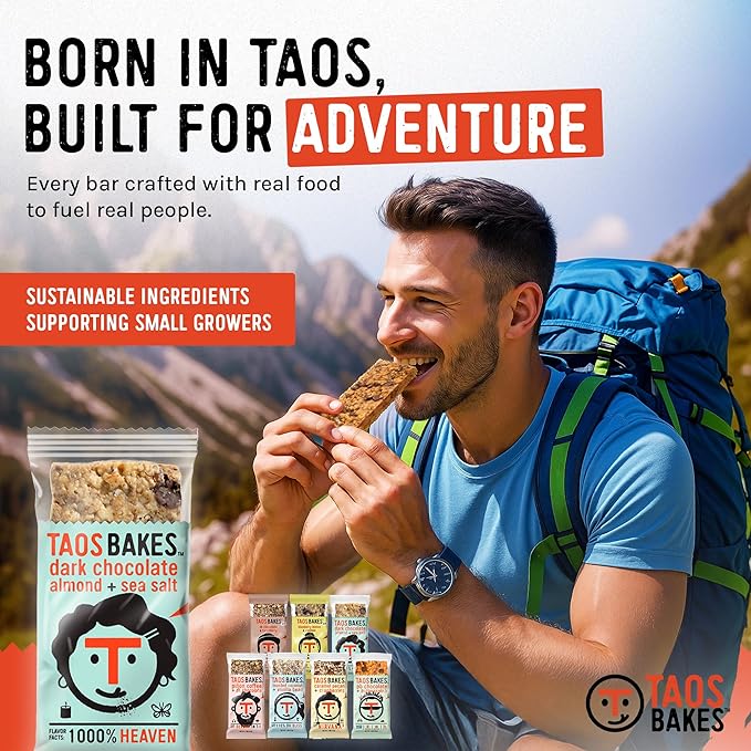 Taos Bakes - Variety Pack - Breakfast Bars - High Protein and High Fiber packed Granola Bars - Gluten Free & Non-GMO - Healthy Snacks for Adults & Kids – Trail Mix Bars - 12 Pack, 1.8oz ea