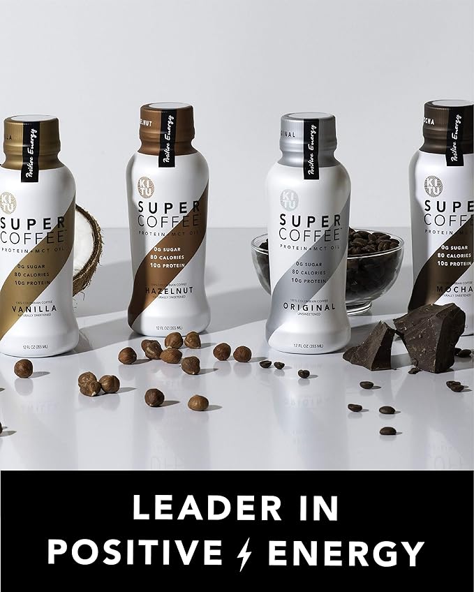 Super Coffee, Keto Protein Coffee, Pumpkin Pie Latte (12 Ounce Bottles, Pack of 12) - Low Net Carbs, No Added Sugar, Keto Friendly, 10g of Protein, Low Calorie, Iced Smart Coffee Drinks