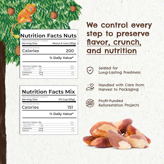 Kit of Snacks The True Organic Brazil Raw & Unsalted Nuts 15 oz + Tropical Mix 7 oz – – Nutrient-Rich and Practical Combo – Fresh, Vegan and Gluten Free – Forest Up