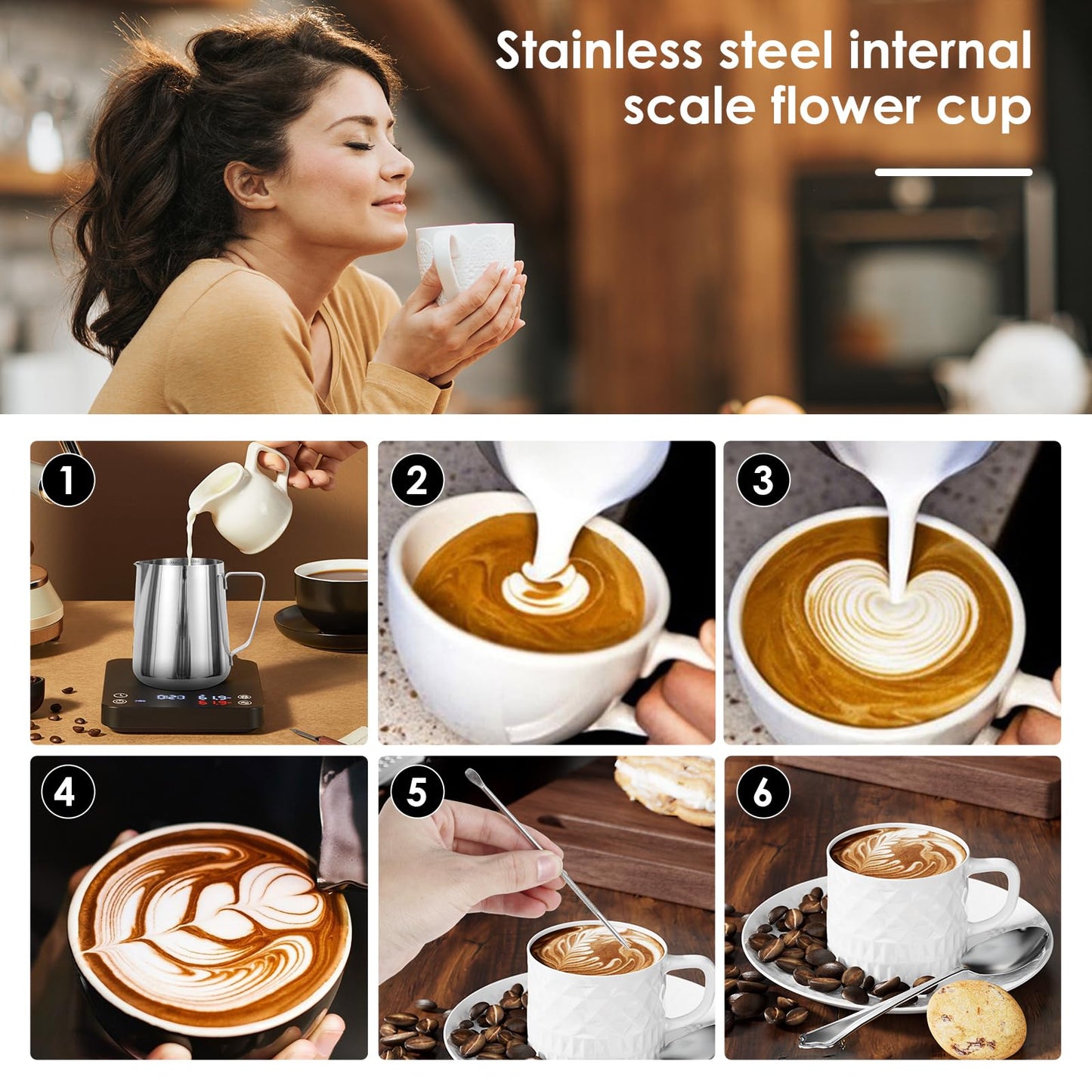 2 Pack Milk Frothing Pitcher 900ml 32oz Large Capacity Steaming Pitchers