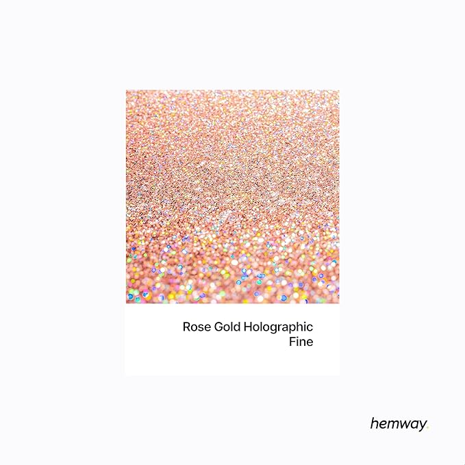 Hemway Premium Glitter Shaker - Rose Gold Holographic | 130g Fine Metallic Flake Sequins for Resin & Epoxy Crafts | Craft Supplies for Tumblers, Festival, Art