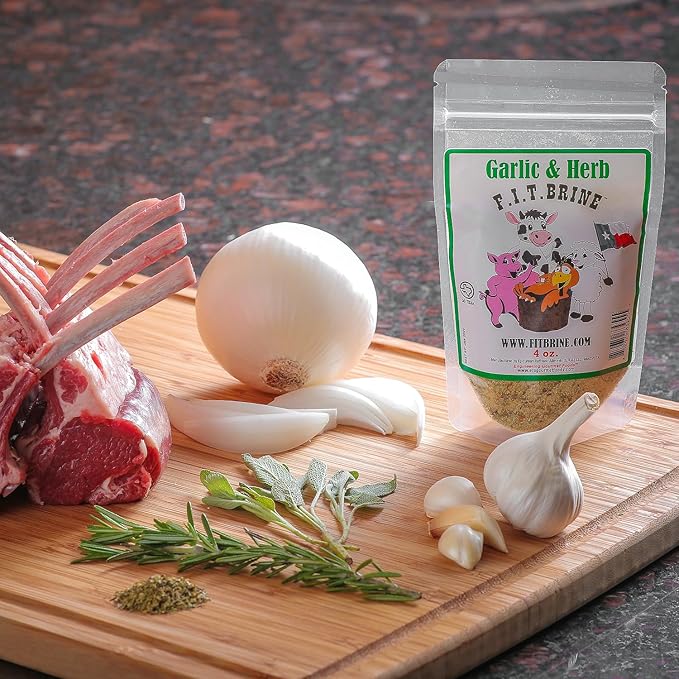 FIT Brine - Flavor Infused Tenderizing Brine - Garlic & Herb, 16oz | Meat Tenderizer & Seasoning | Infuses Flavor & Juicy Texture | All-Natural for Chicken, Turkey, Salmon | Made in Texas.