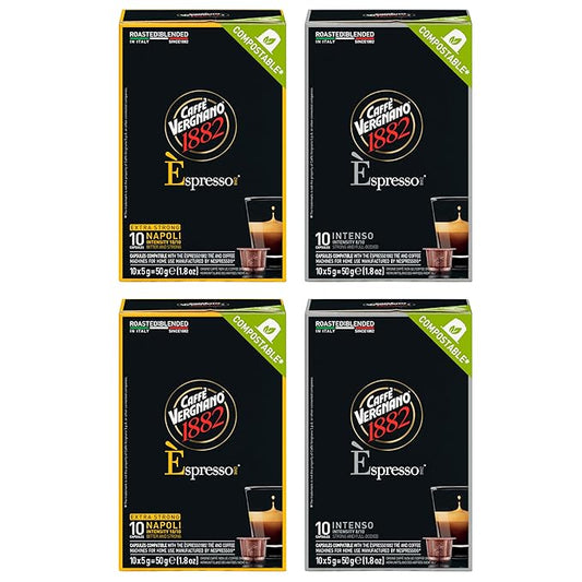 Caffe Vergnano 1882 Napoli & Intenso 10 Capsules Strong 4 Pack