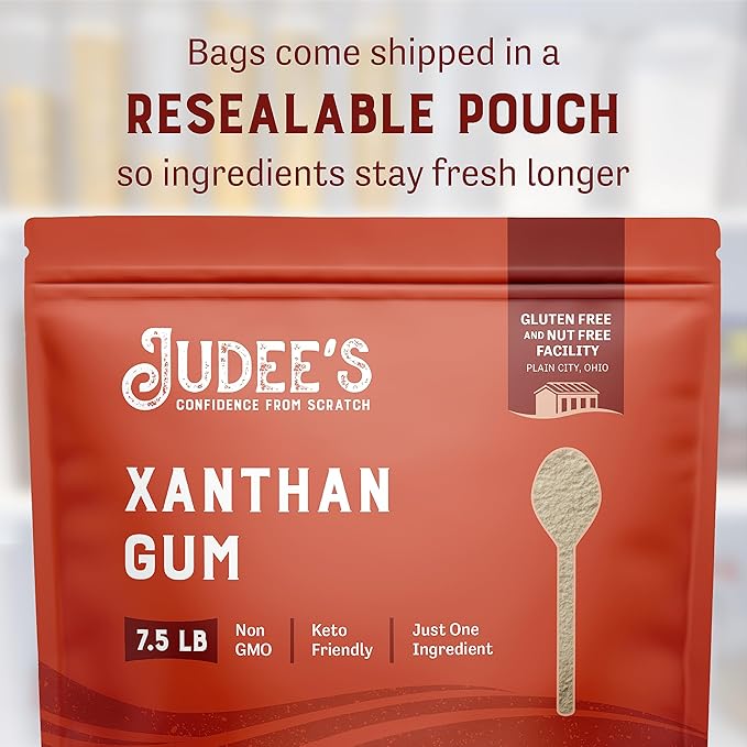 Judee's Gluten Free Xanthan Gum - 7.5 lb Bulk - Baking Supplies - Delicious and 100% Gluten-Free - Great for Keto Syrups, Soups, and Sauces - Enhances Texture and Thickens Dough and Baked Goods